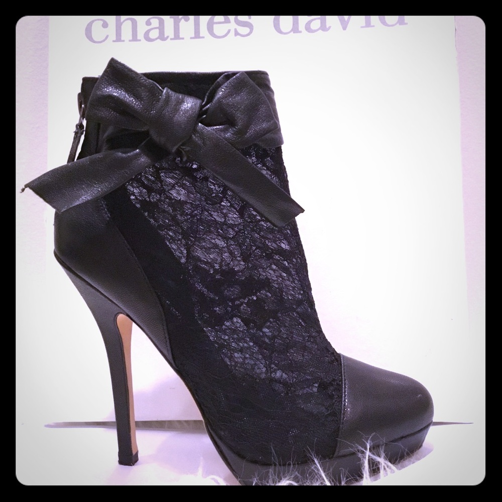 Charles David Leather & Lace booties.